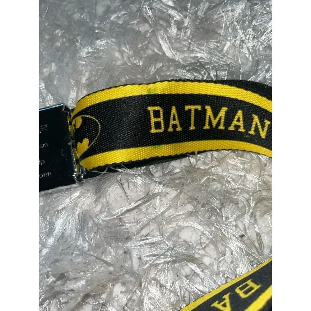 Batman DC Comics Black Yellow Licensed Seatbelt Seat Belt Style Men Buckle Down